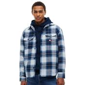 Mens Tartan Check Oversized Overshirt - Basic Navy Check - XS image
