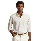 Mens Custom Fit Striped Oxford Shirt - Classic Camel/White - S image