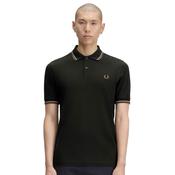 Mens M3600 Twin Tipped Polo Shirt - Night Green/Dusky Blue/Dark Caramel - XS image