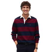 Mens Essential Stripe Rugby Shirt - Burgundy/Carbon Navy - S image