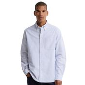 Mens Striped Authentic-Fit Long-Sleeved Shirt - Blue - S image