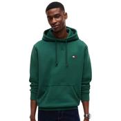 Mens Badge Fleece Drawstring Hoodie - Velvet Green - XS