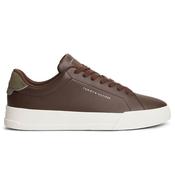 Mens Logo Court Leather Trainers - Cocoa/Platinum Olive - 7 image