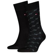 Mens Classic Flag AOP 2-Pack Socks - Black - 6-8