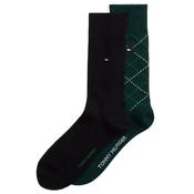 Mens Argyle Flag Embroidery 2-Pack Socks - Deep Green - 6-8 image