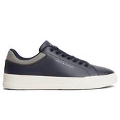 Mens Court Core Leather Mix Trainers - Navy Blue - 7 image