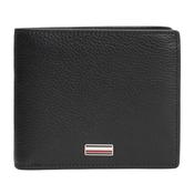 Mens Plaque Leather Bifold Wallet - Black - One image