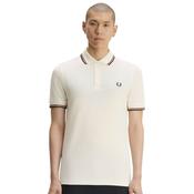 Mens M3600 Twin Tipped Polo Shirt - Ecru/Brandy/Night Green - S