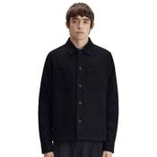 Mens Brushed Twill Overshirt - Black - S