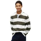 Mens Rugby Stripe Jersey Sweatshirt - Huntsman Green/Ivory Petal - M image