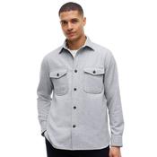 Mens Relaxed Fit Wool Blend Shirt - Light Grey Heather - XS image