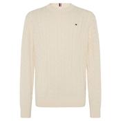 Boys Cable Knit Crew Neck Jumper - Ivory Petal - 8 image