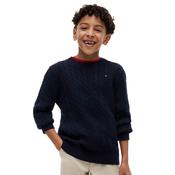 Boys Cable Knit Crew Neck Jumper - Dark Blue - 7 image