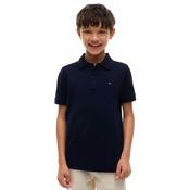 Boys Essential Flag Embroidery Pique Polo Shirt - Dark Night Navy - 7 image