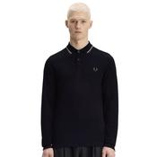 Mens M3636 Long Sleeve Polo Shirt - Black/Ecru/Laurel Wreath Green - S image