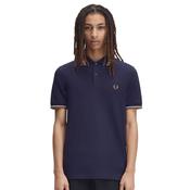 Mens M3600 Twin Tipped Polo Shirt - Twilight Navy/Snow White/Dark Caramel - S image