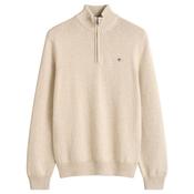 Mens Casual Cotton Half-Zip Sweater - Seed Melange - S image