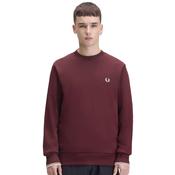 Mens Crew Neck Sweatshirt - Oxblood/Ecru - S image