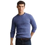 Mens Classic Cable Knit Sweater - Blue Horizon - S image