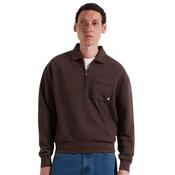Mens Bellvue Quarter Zip Sweatshirt - Dark Brown - XS image
