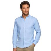 Mens Oxford Stretch Shirt - Light Blue - S