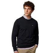 Mens Crew Neck Sweater Cotton-Cashmere - Navy - S