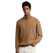 Mens Cotton Quarter-Zip Jumper - Sandstone - S