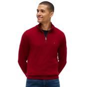 Mens Mock Neck Quarter-Zip Jumper With Cashmere - Regatta Red - XS