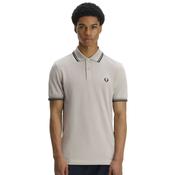 Mens M3600 Twin Tipped Polo Shirt - Drizzle/Grassroots/Navy - S