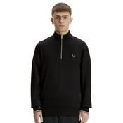 Mens Half Zip Sweatshirt - Black/Snow White/Bronze - S image