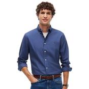 Mens Regular Fit Flag Embroidery Oxford Shirt - Aegean Sea - S
