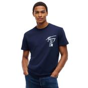 Mens Signature Back Logo Jersey T-Shirt - Dark Blue - XS