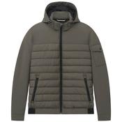 Mens Quilted Hooded Jacket - Olive - 36