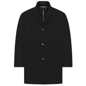 Mens Full Length Wool Button Overcoat - Black - 38 image