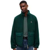 Mens Teddy Contrast Texture Relaxed Jacket - Velvet Green - XS