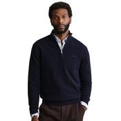 Mens Herringbone Half-Zip Sweater - Evening Blue - S