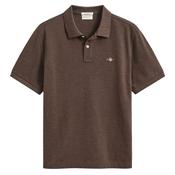 Mens Classic Regular Polo Shirt - Black Brown Melange - S