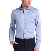 Mens Plain Pinpoint Slim Fit Shirt - Blue - 44 image