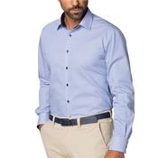 Mens Fine Stripe Modern Fit Twill Shirt - Blue - 38 image