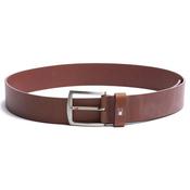 Mens Denton Flag Logo Leather Belt - Dark Tan - 80 image