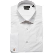 Mens Double Cuff Tapered Fit Formal Shirt - White - 38 image