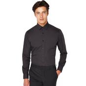 Mens Tapered Fit Cotton-Blend Shirt - Black - 43 image
