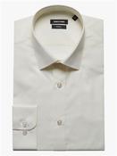 Mens Tapered Fit Cotton-Blend Shirt - Ivory - 43 image