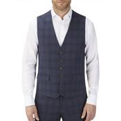 Navy Moseley Check Suit Waistcoat - 40R image