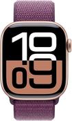 Apple Watch Series 10 GPS 42mm Rose Gold Aluminium Case with Plum Sport Loop | MWWK3QA/A image