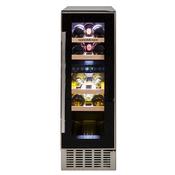 NordMende 30cm Free Standing or Built In Wine Cooler 17 Bottle Dual Zone Slim - Inox | WC17IX