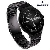 Garett QUANTUM Smartwatch | BLACK STEEL (with Additional Black Leather Quick Release Strap)