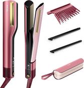 Shark SilkiPro Straight Hair Straightener + Dryer in One Tool with Heat-Resistant Storage Case - Rose Petal | HT401UKPK