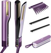 Shark SilkiPro Straight Hair Straightener + Dryer in One Tool with Heat-Resistant Storage Case - Plum Satin | HT401UKPU