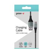 Groove USB-C to USB-A Charging Cable 1M Braided - Space Grey | GVMA005SG image